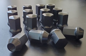 RoadsterSport Forged Alloy Lugs - Closed End, Black, Set of 16