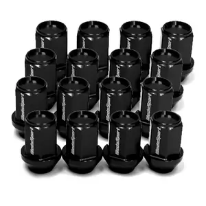 WedsSport Lug Nuts - Aluminum, Closed End, Black, Set of 16