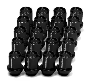 WedsSport Lug Nuts - Aluminum, Closed End, Black, Set of 20
