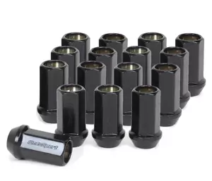 WedsSport Competition Lug Nuts - Steel, Open End, Black, Set of 16