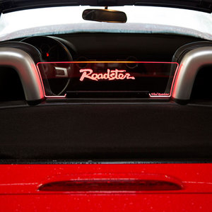 WindRestrictor wind deflector with Roadster Engraved and RED lights