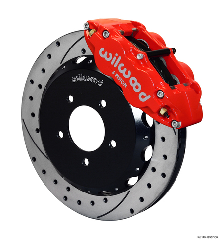 Wilwood Forged Narrow Superlite 6R Front RX8 Big Brake Kit, SRP Drilled and Slotted 14 Rotor for RX8 , red caliper
